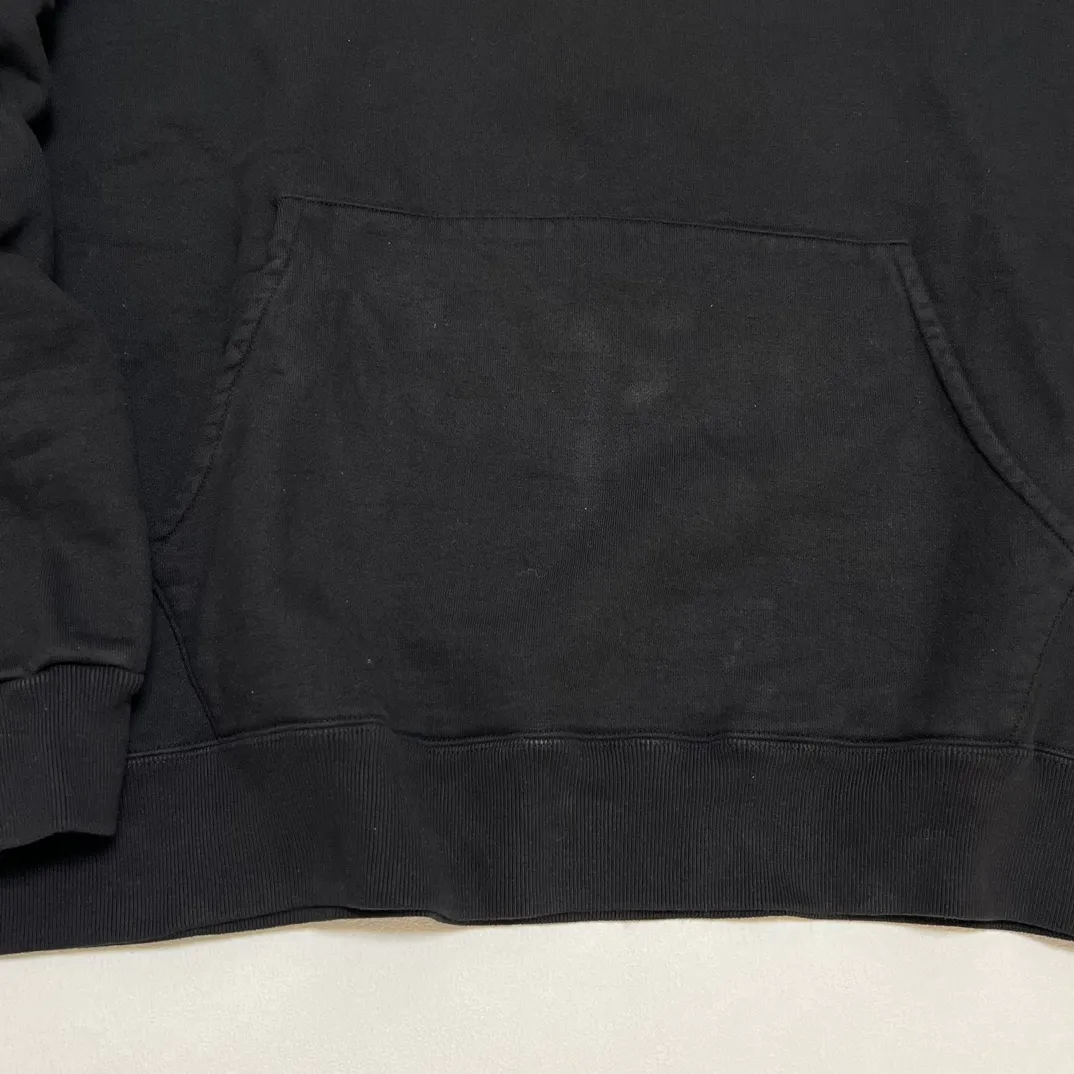 SAINT Mxxxxxx RIBON SAINT HOODIE/BLK The latest SAINT basic loose hoodie, black S-XL, original uniform high weight and light fleece sweatshirt fabric, custom woven and dyed, original loose short fat version, unchanged from the knife, original flavor, original accessories, fruit main mark/wash mark/cherub mark complete, ready-to-wear pre-shrunk without deformation after washing